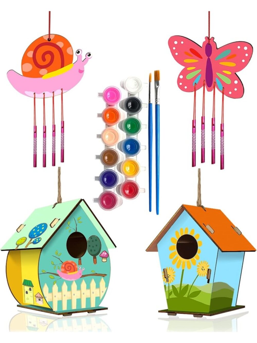 DIY Bird House & Wind Chime Kits for Kids - Arts & Crafts for Ages 4-12, Build